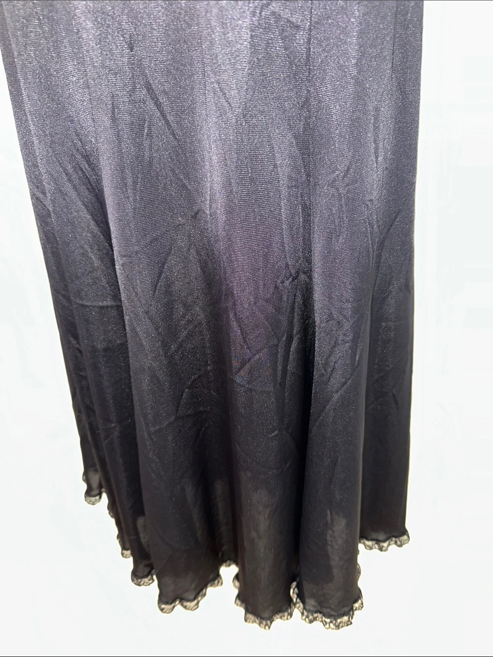 Vintage‎ 60s Olga Black Lace-Trim Nylon Slip Chemise - Picture 3 of 8